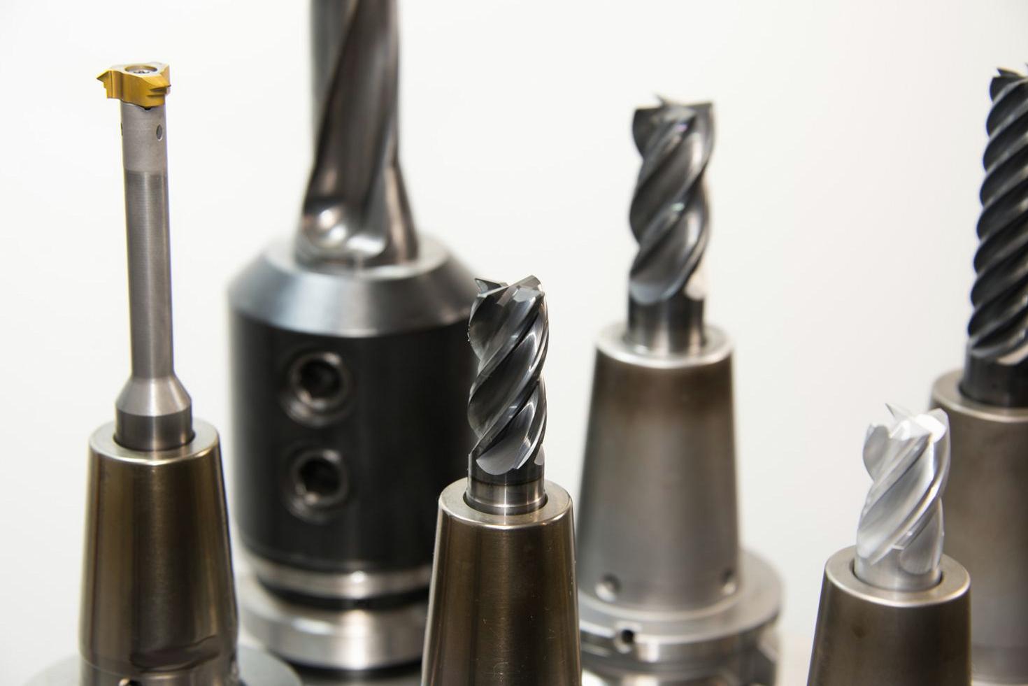 Industrial precision cutting tools in a workshop